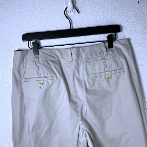 Talbots Women's Size 12 Cream Curvy Pants Career Straight Leg Trousers Cropped - Picture 5 of 9